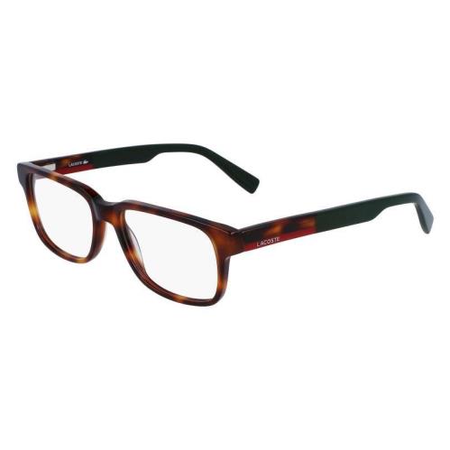 Lacoste L-2910 240 Tortoise Eyeglasses with Green Red Temples 55/17/145