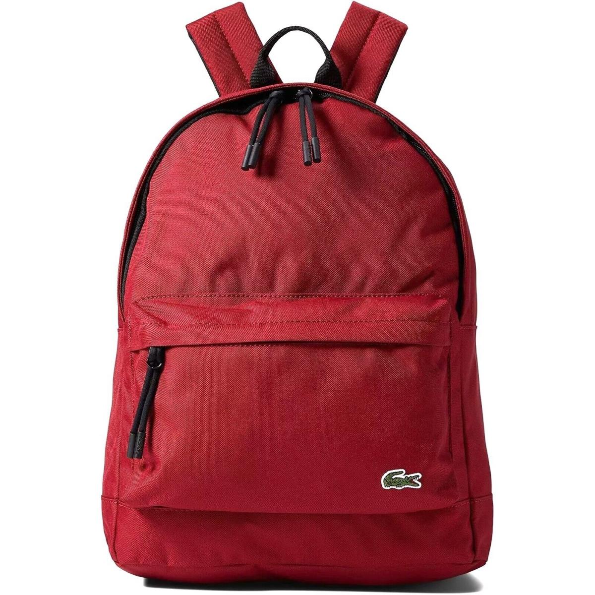 Lacoste Unisex Computer Compartment Backpack Red Logo