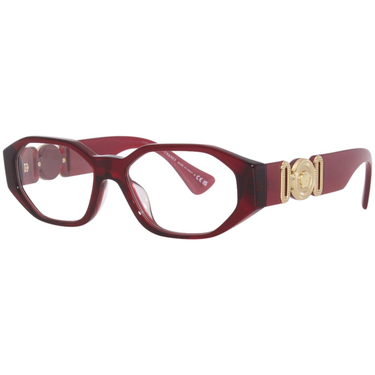 Versace VE3320U 388 Transparent Red Gold Medusa 56/16/145mm Eyeglasses