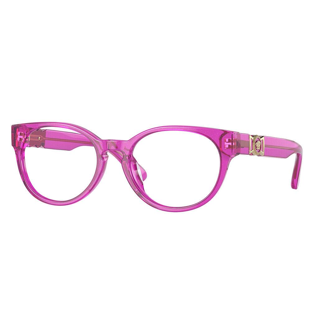 Versace VK 3323U 5375 Fuchsia Glitter Plastic Oval Eyeglasses 47mm