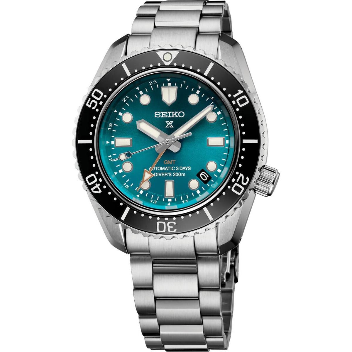 Seiko Prospex 1968 Heritage Diver`s Gmt 42mm Turquoise Dial Watch SPB475