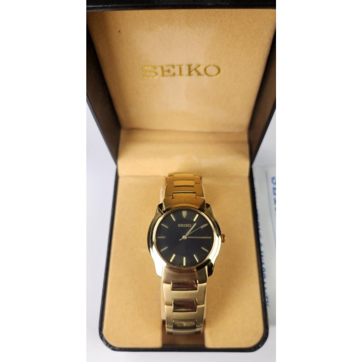 Nos Seiko Men`s Gold Plated Quartz Watch 7N01-0CW0 Stainless Steel