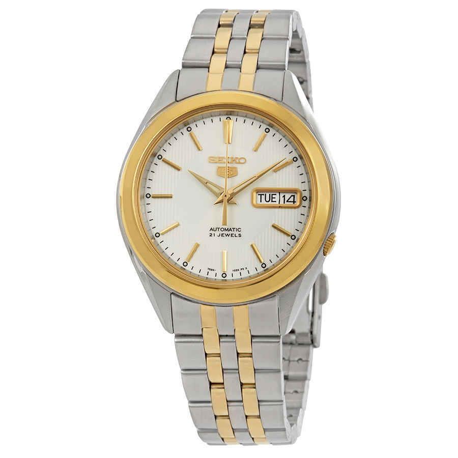 Seiko Silver Dial Two-tone Men`s Watch SNKL24