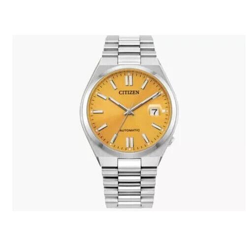 Seiko Citizen Automatic Stainless Steel Yellow Dial 40mm Watch NJ0150-56Z