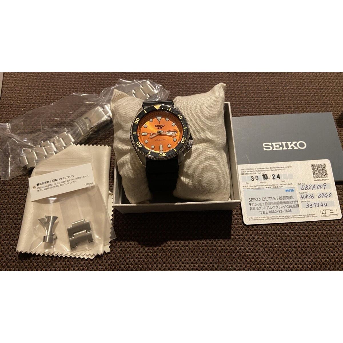 Seiko 5 Sports SBSA009 24 Jewels Kanji Day Date Automatic Mens Watch Jdm