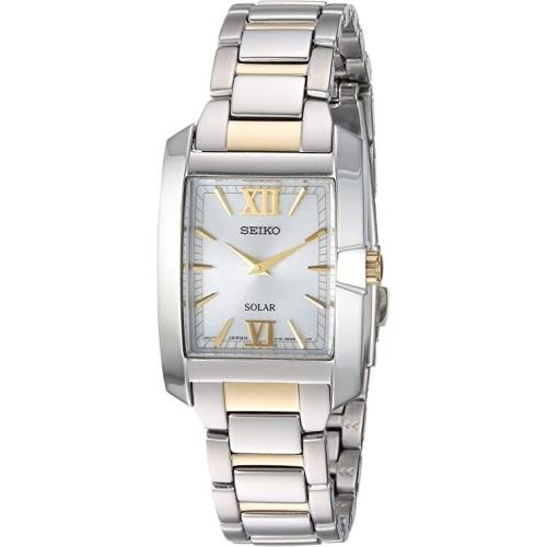 Seiko Women`s Solar Quartz Dress Watch Two Tone SUP379