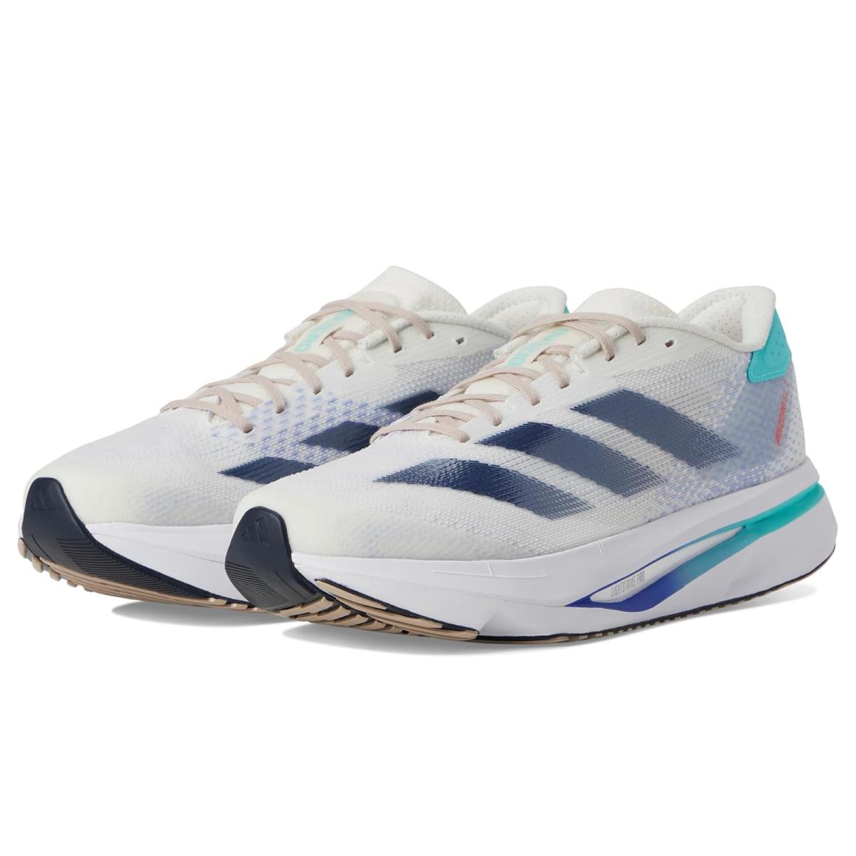 Man`s Sneakers Athletic Shoes Adidas Running Adizero Sl2 M Running Shoes - Off White/Aurora Ink/Flash Aqua