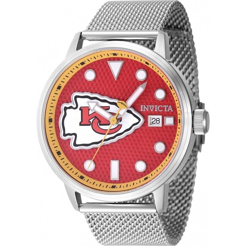 Invicta Nfl Kansas City Chiefs Quartz Red Dial Men`s Watch 47977