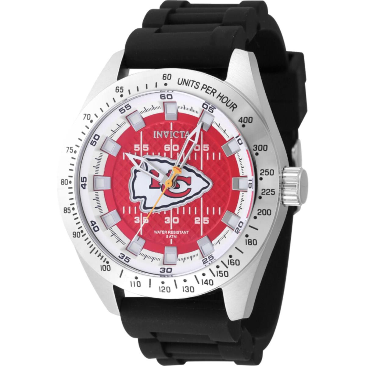 Invicta Men`s Watch Nfl Kansas City Chiefs Red and White Dial Strap Quartz 47865