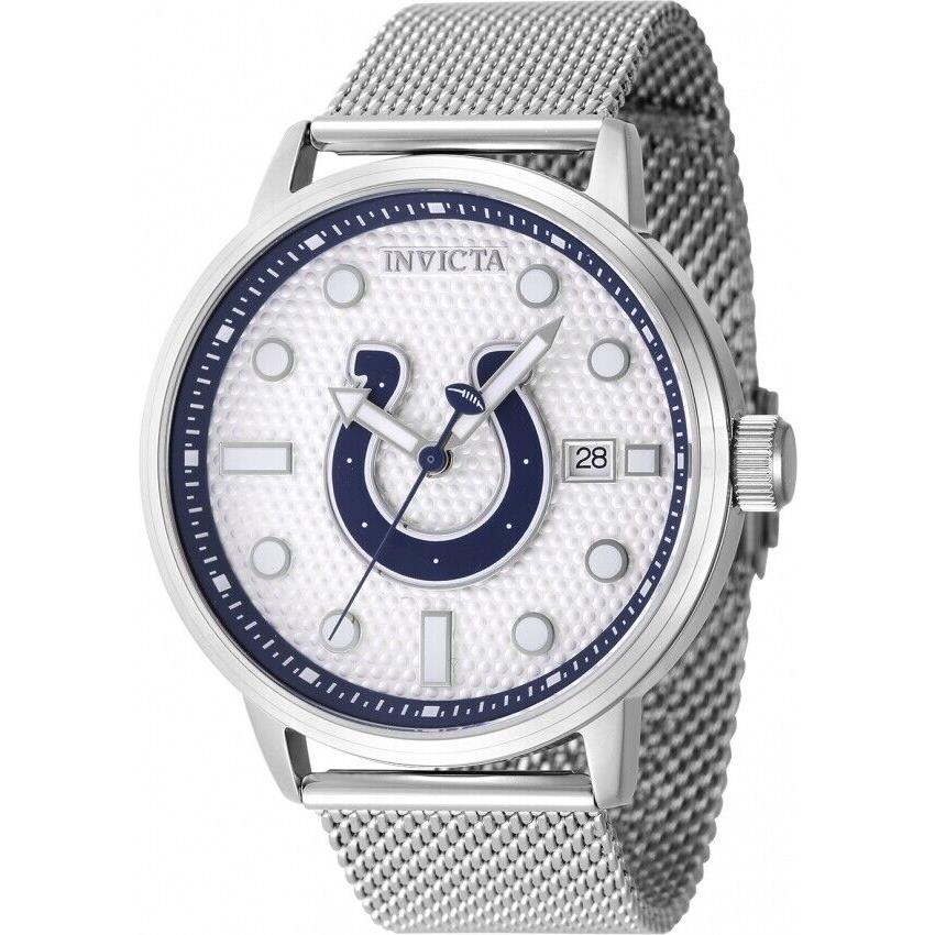 Invicta Nfl Indianapolis Colts Quartz Silver Dial Men`s Watch 47997