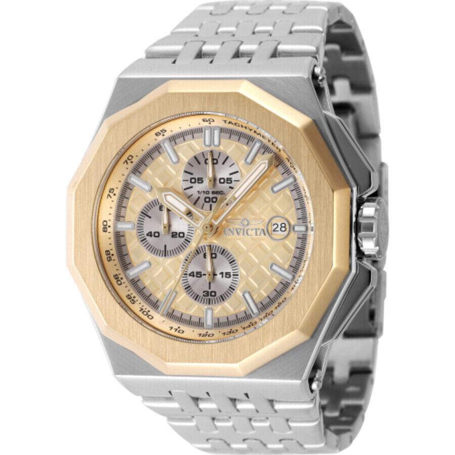 Invicta Akula Chronograph Quartz Gold Dial Men`s Watch 47393