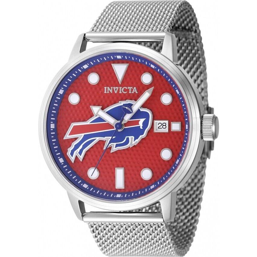 Invicta Nfl Buffalo Bills Quartz Red Dial Men`s Watch 47985