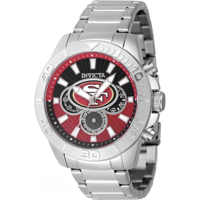 Invicta Nfl San Francisco 49ers Chronograph Gmt Quartz Men`s Watch 47935