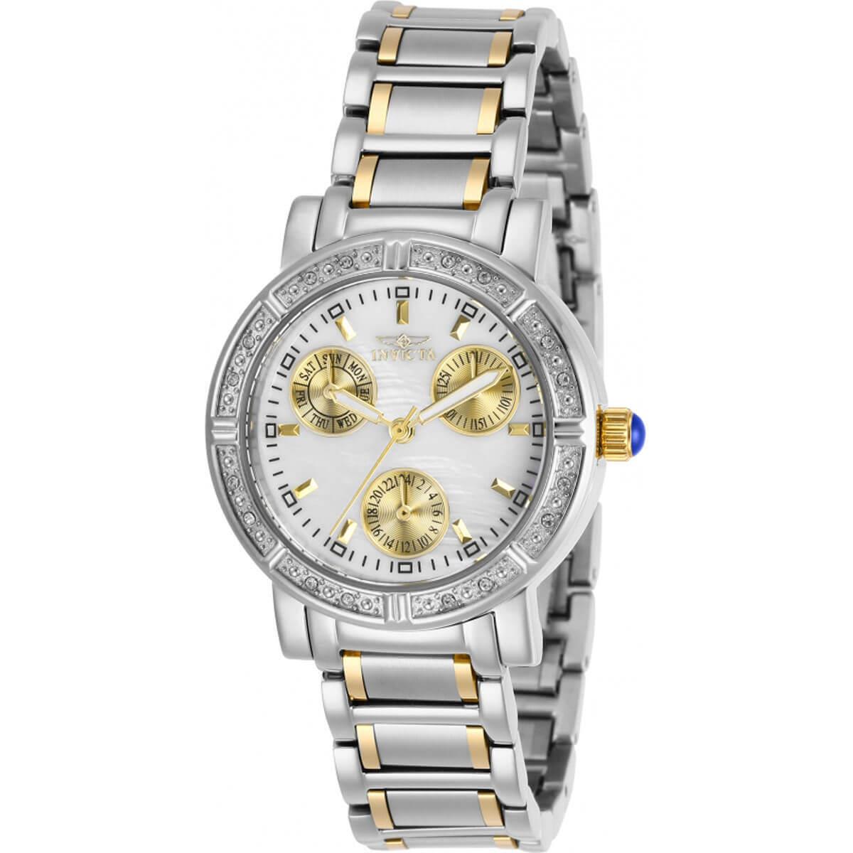 Invicta Women`s Watch Angel Crystal White Oyster Dial Two Tone Bracelet 29117