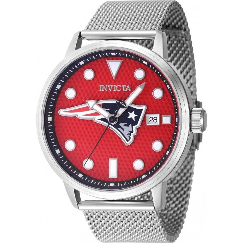 Invicta Nfl England Patriots Quartz Red Dial Men`s Watch 47975