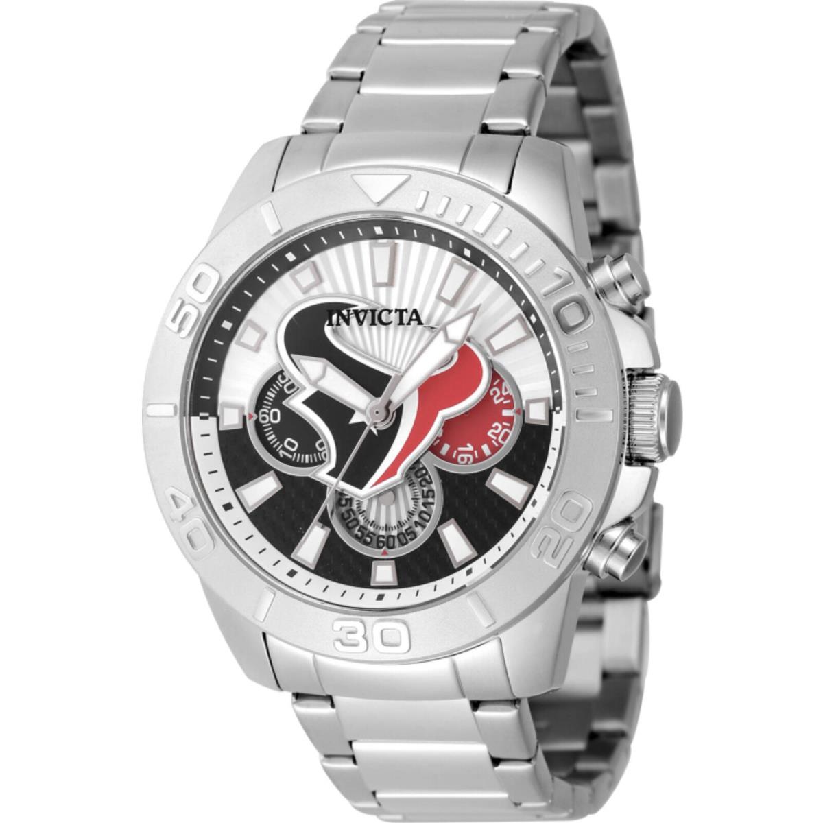 Invicta Men`s Watch Nfl Houston Texans Quartz Dark Blue Silver Tone Dial 47956