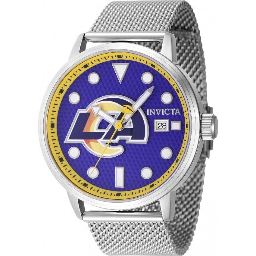 Invicta Nfl Los Angeles Rams Quartz Blue Dial Men`s Watch 47986