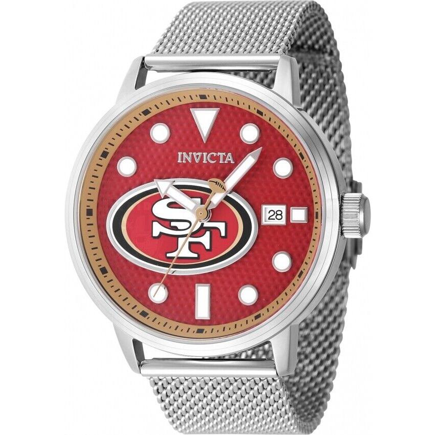 Invicta Nfl San Francisco 49ers Quartz Red Dial Men`s Watch 47971