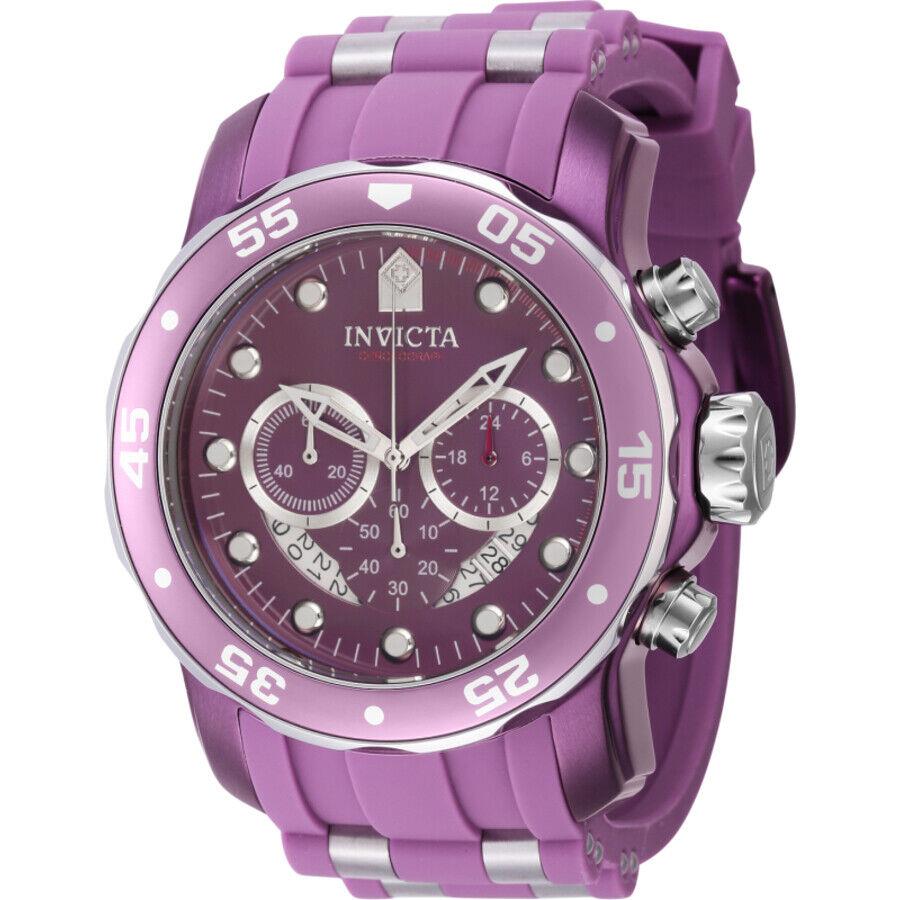 Invicta Pro Diver Chronograph Quartz Purple Dial Men`s Watch 40930