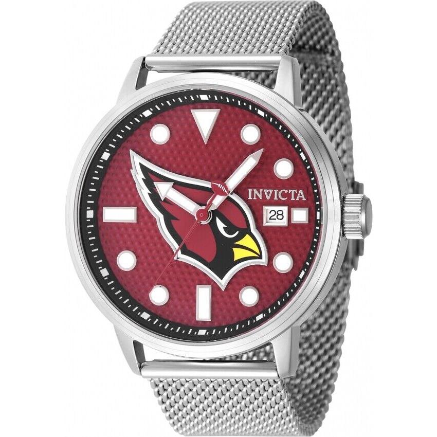 Invicta Nfl Arizona Cardinals Quartz Red Dial Men`s Watch 47996