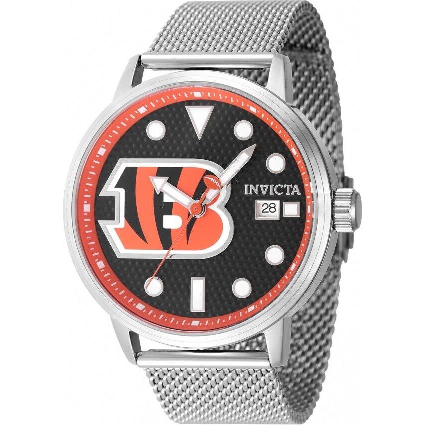 Invicta Nfl Cincinnati Bengals Quartz Black Dial Men`s Watch 47995