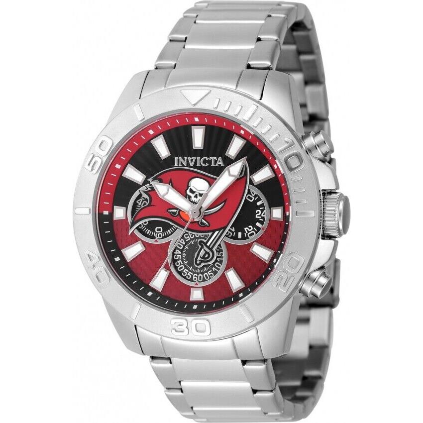 Invicta Nfl Tampa Bay Buccaneers Chronograph Gmt Quartz Men`s Watch 47943