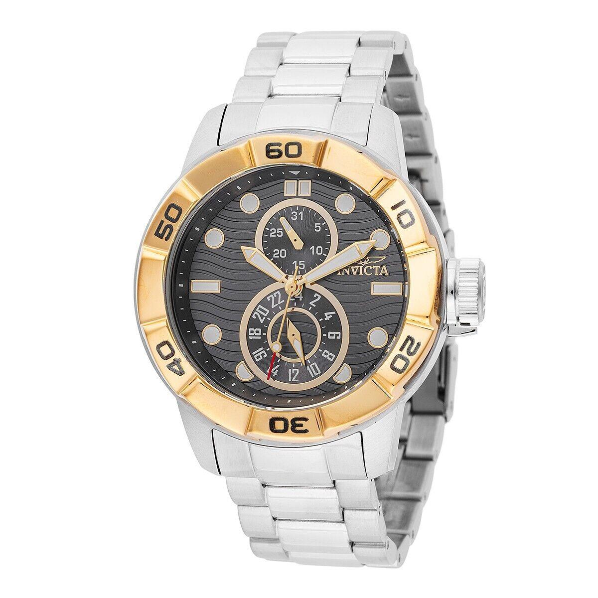 Invicta Ripsaw Unisex Watch - 46mm Steel 47565 - Dial: Gold, Grey, Band: steel