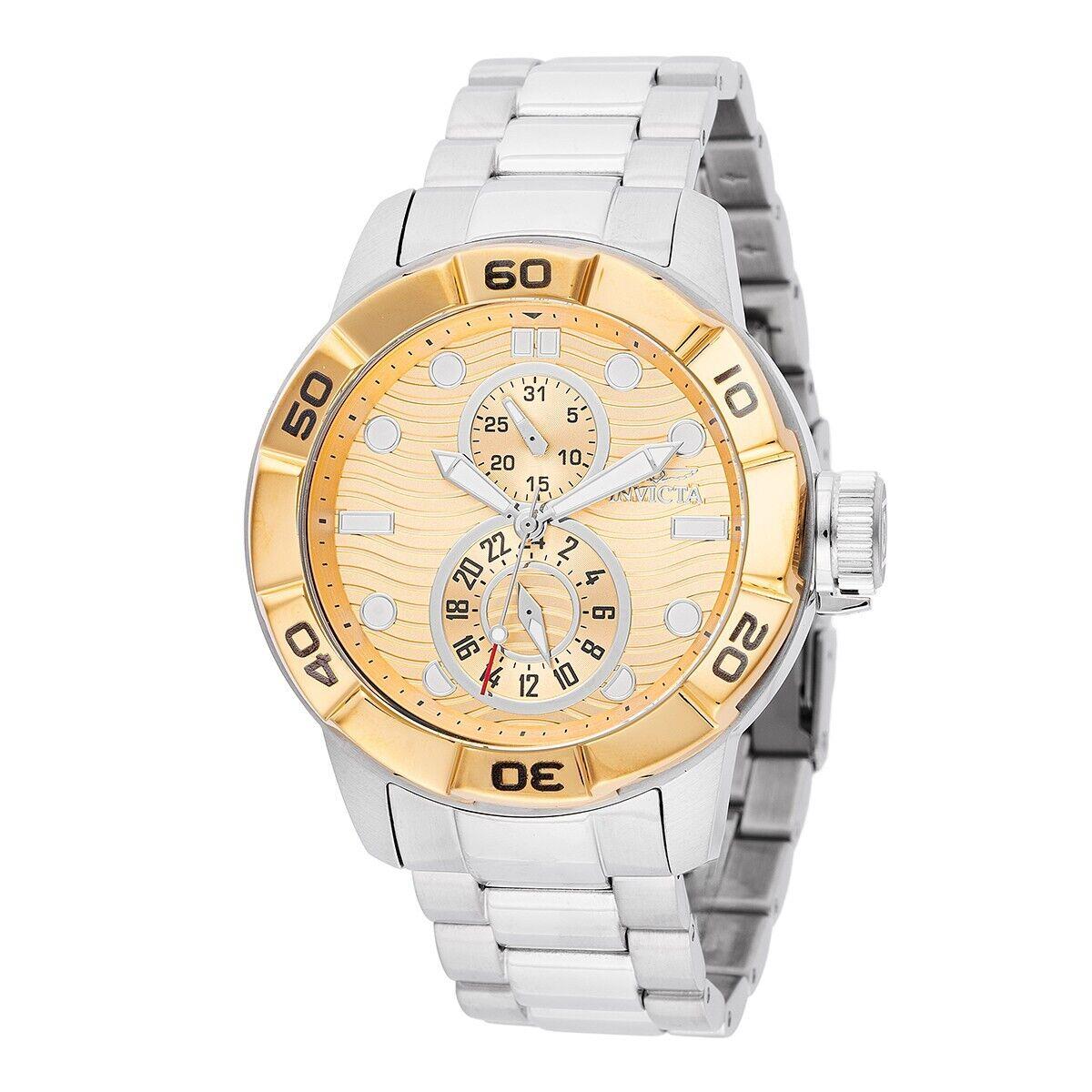 Invicta Ripsaw Unisex Watch - 46mm Steel 47566 - Dial: Gold, Silver, Band: steel