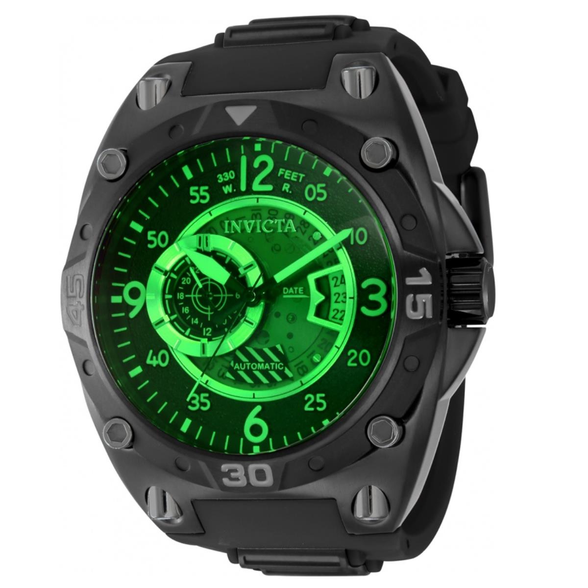 Invicta Aviator Auto Men`s 50mm Deep Radar Green Watch 40285