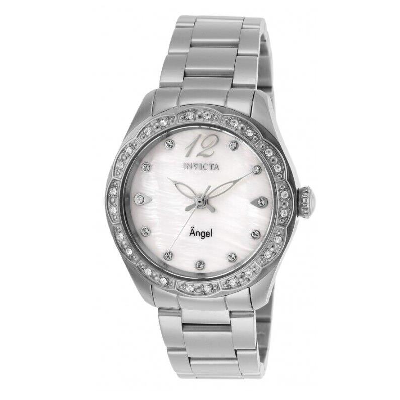 Invicta Angel 27449 Women`s 35mm Crystal Accent Stainless Steel Quartz Watch