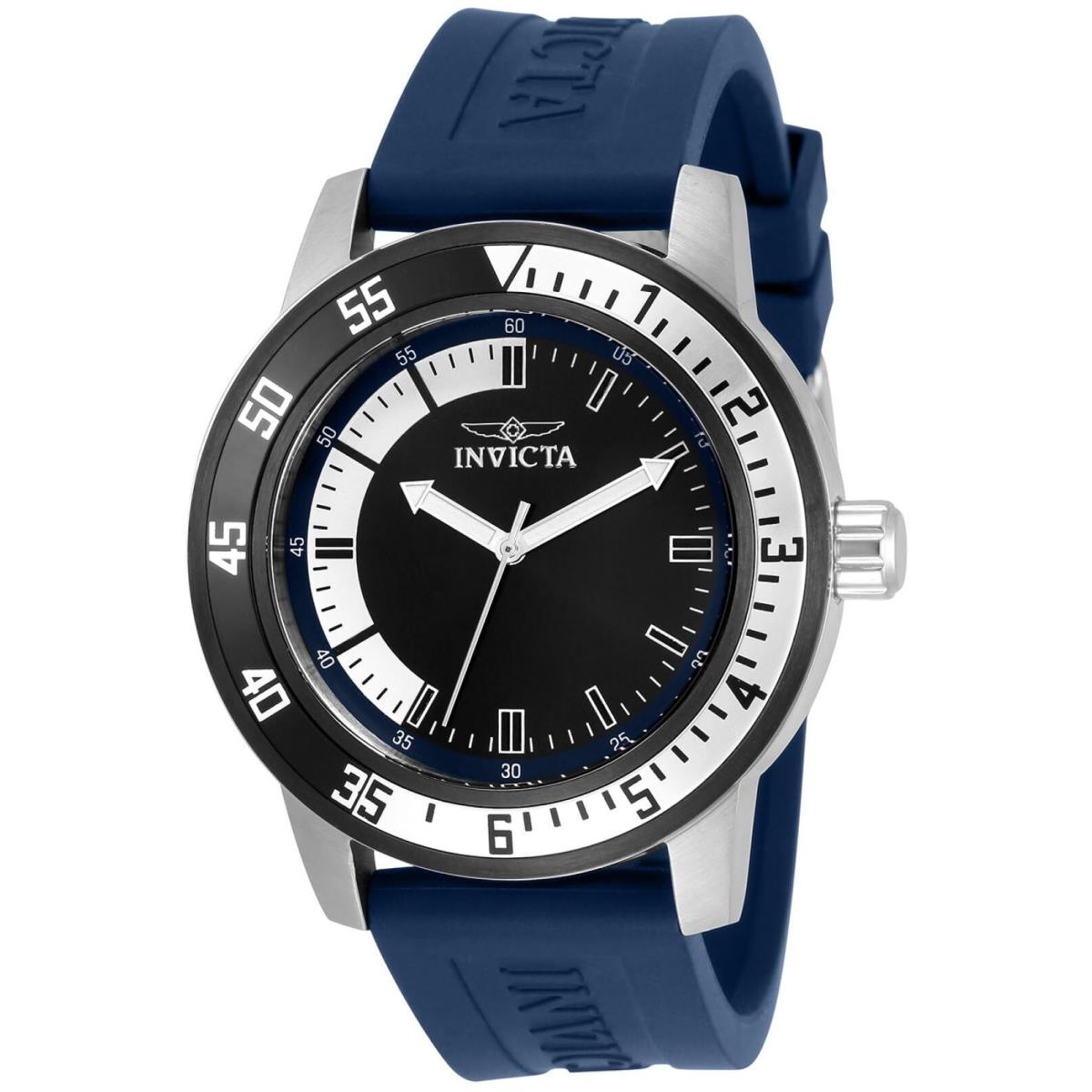 Invicta Men`s Watch Japanese Quartz Waterproof 100M Silicone Blue 34013 Superb