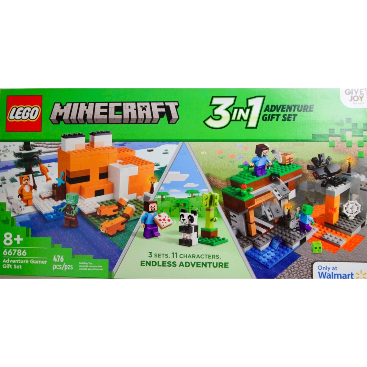 Lego Minecraft Adventure Gamer Gift Set 66786 Building Toy 476 Pieces