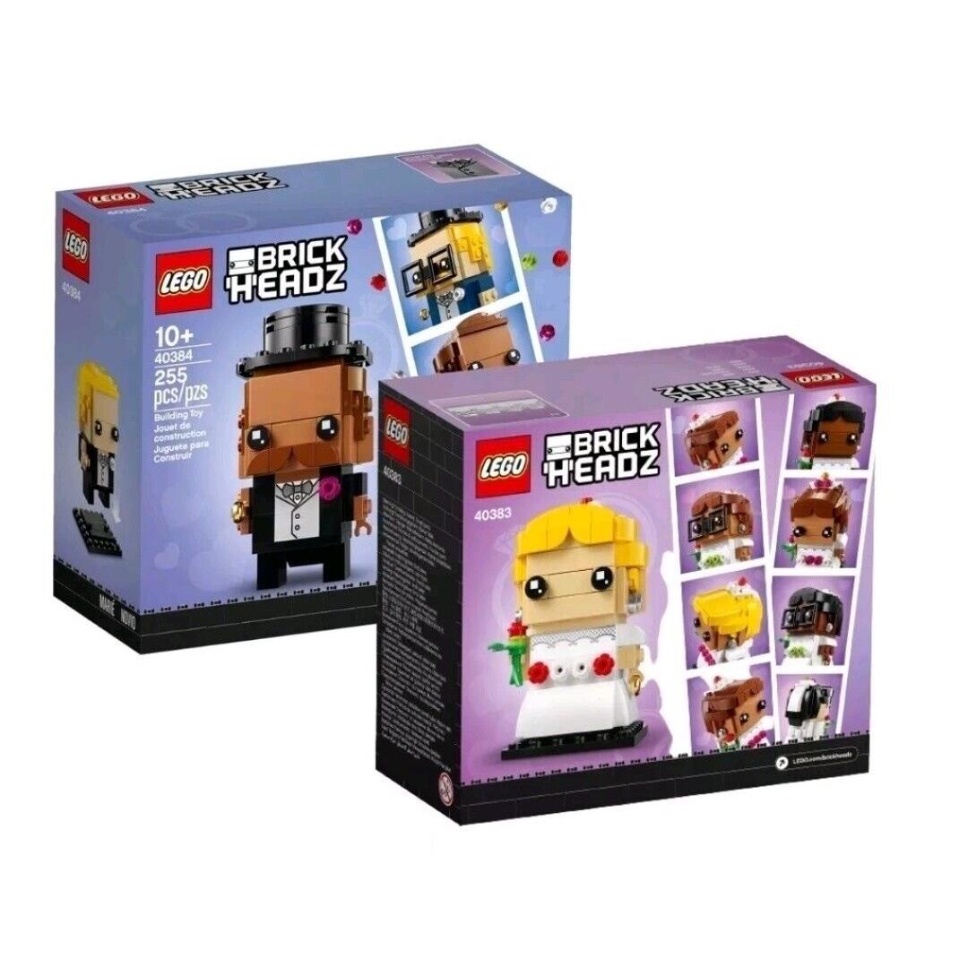 Lego Brickheadz Wedding Bride 40383 and Wedding Groom 40384 Retired