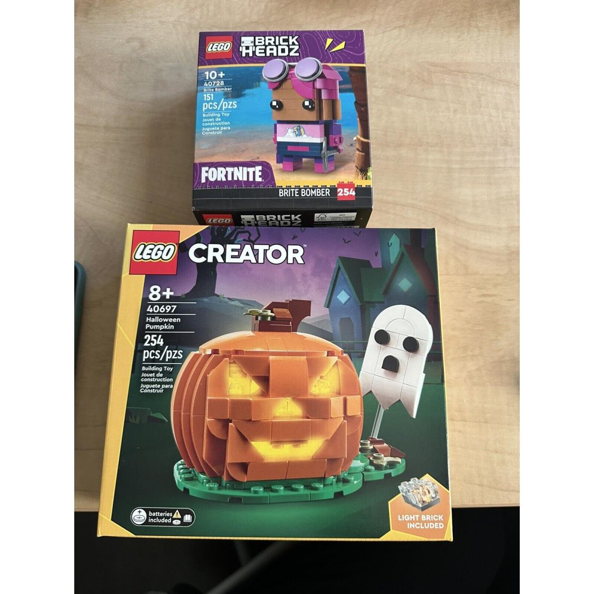 Lego - 40697 Halloween Pumpkin 40728 Fortnite Brite Bomber - Gwp - Ships Fast