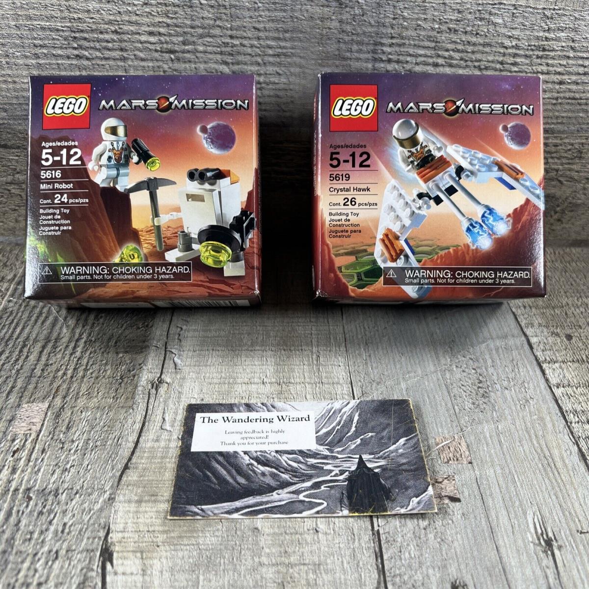 Lego Mars Mission 5616 5619 Mini Robot Crystal Hawk