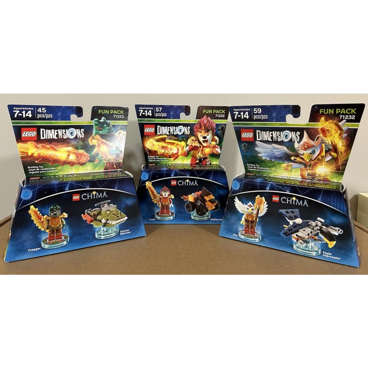 Lego Dimensions: Laval 71222 Eris 71232 Cragger 71223 Fun Packs