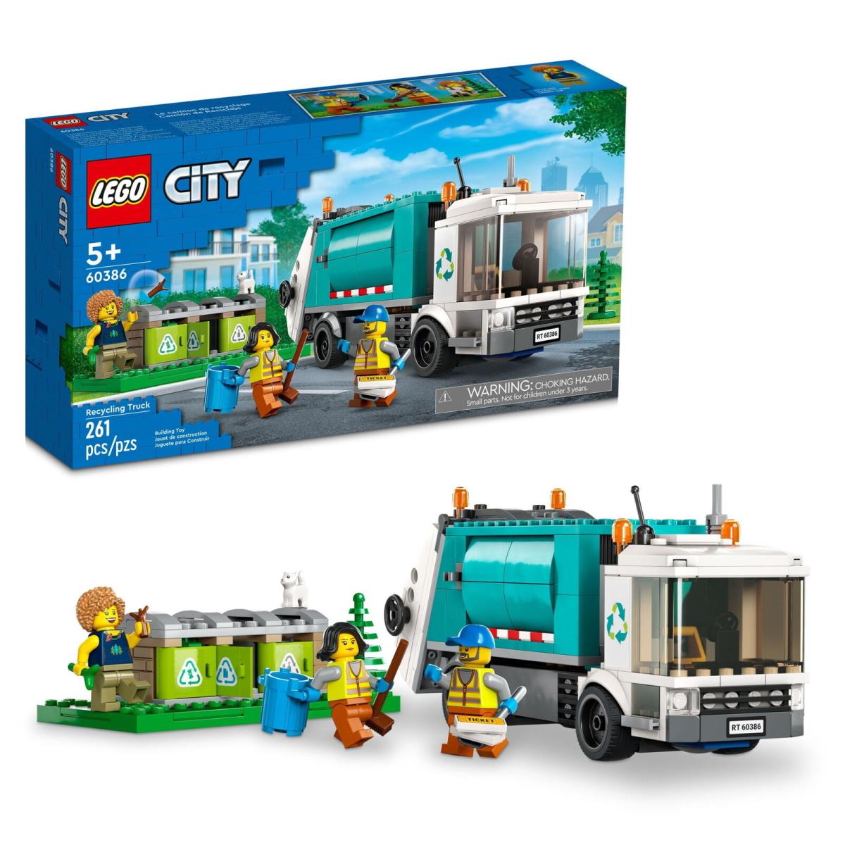 Lego City Recycling Truck Toy Vehicle Set with 3 Sorting Bins Gift Idea For Ki