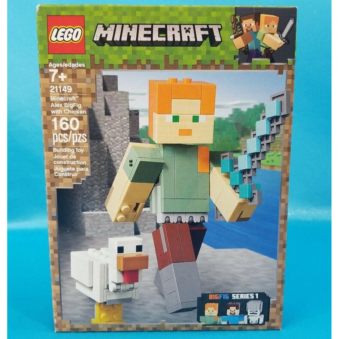 Lego Minecraft 21149 Alex Bigfig with Chicken Retired Set