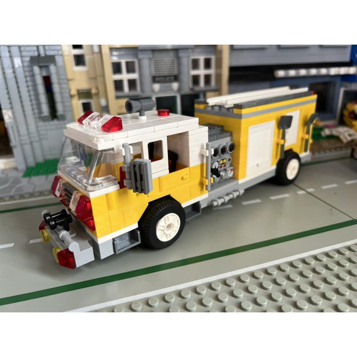 Lego Custom Yellow Fire Truck and Mini-figure