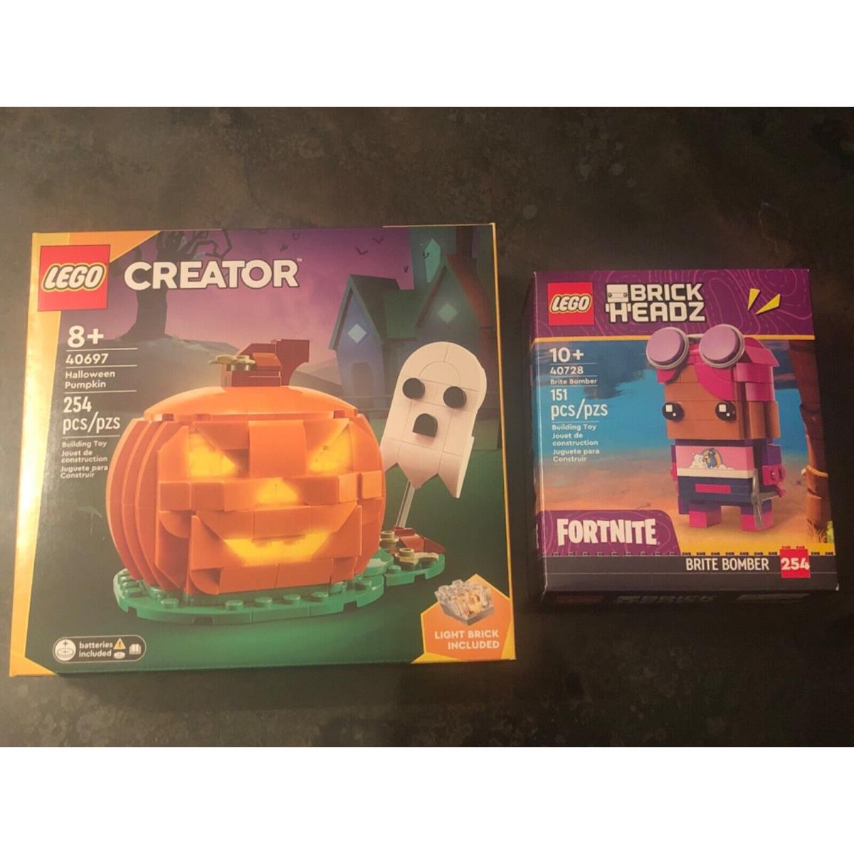 Lego Creator Halloween Pumpkin Set 40697 Fortnite Brite Bomber Set 40728