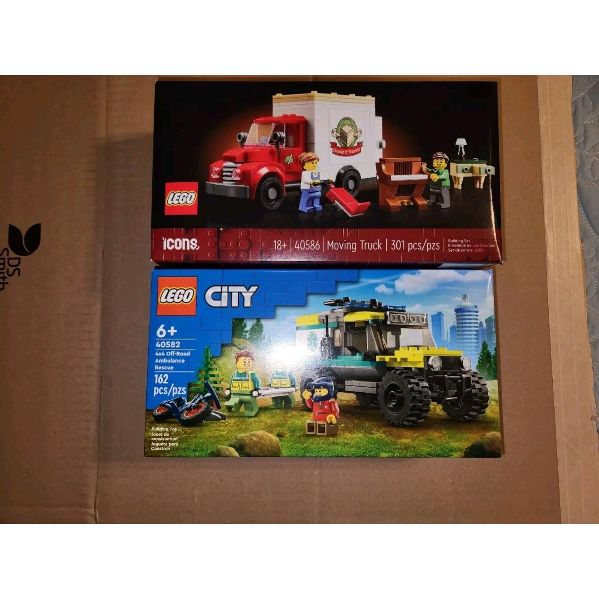 Lego 40582 40586 City 4x4 Off-road Ambulance Icons Moving Truck/ Box