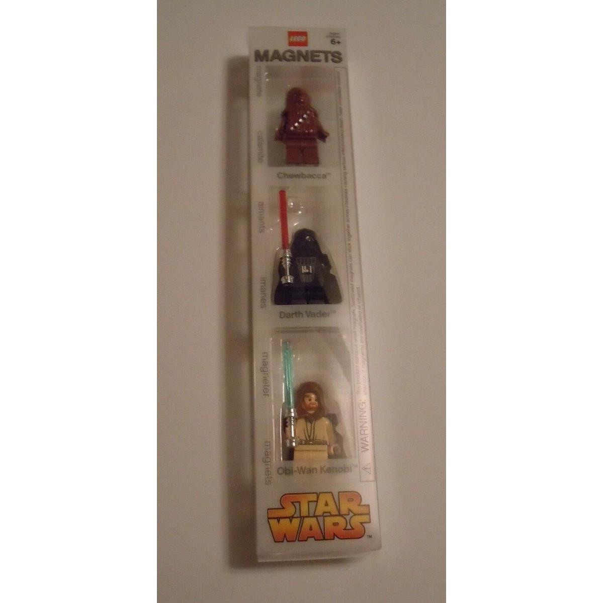 Lego Star Wars Minifig Magnet Set M229 Chewbacca Darth Vader Obi-wan Kenobi