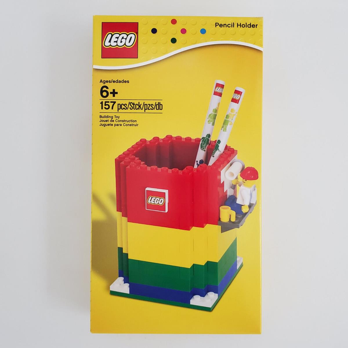 Lego 850426 Pencil Holder Building Toy + Minifigure Retired Desk Set