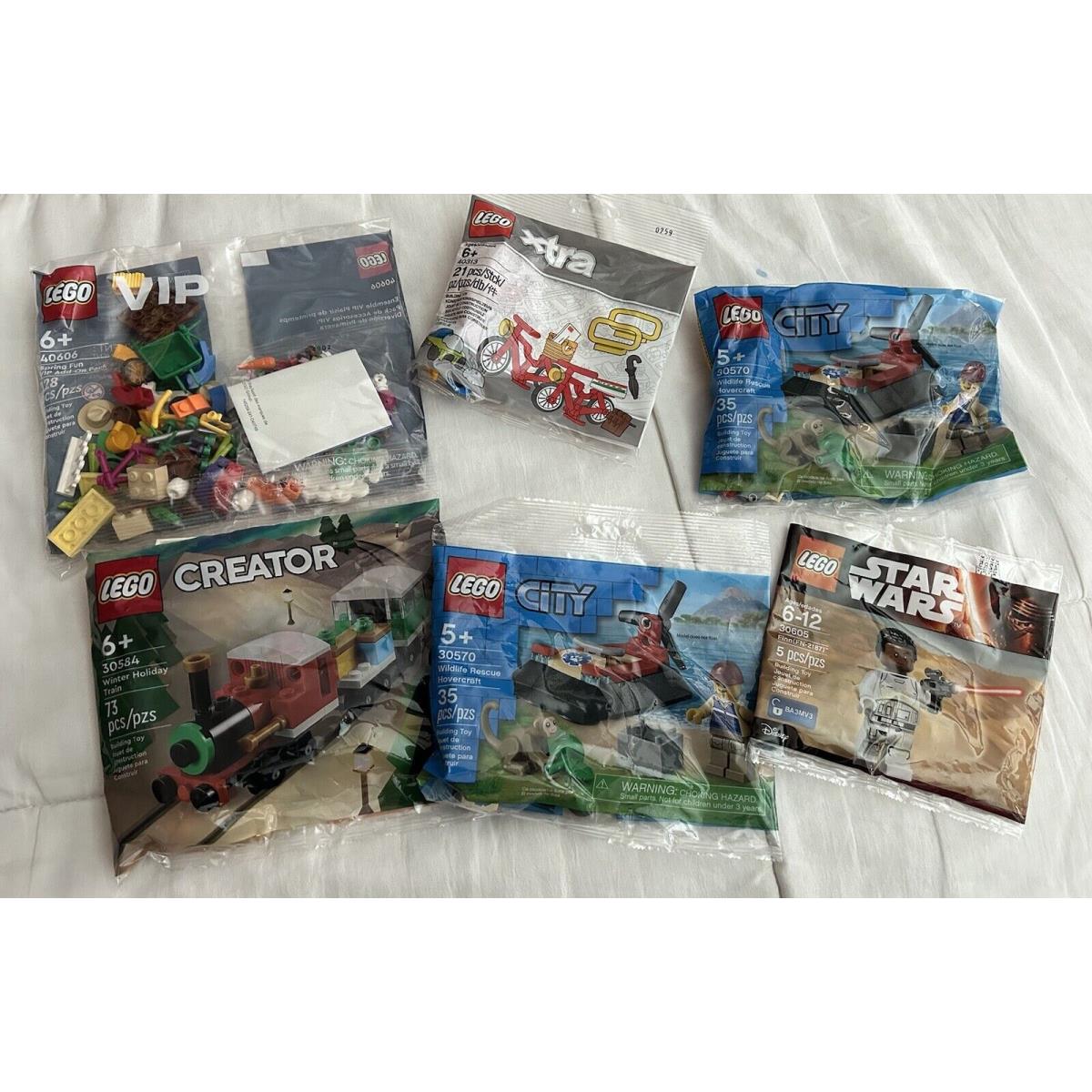 Lego Polybags Set Of 6 30570 X2 40606 30584 40313 and 30605