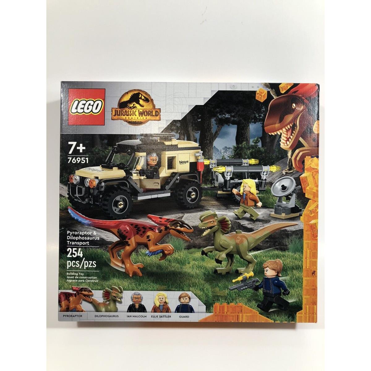 Lego Jurassic World Dominion Pyroraptor Dilophosaurus Transport 76951 IN Hand