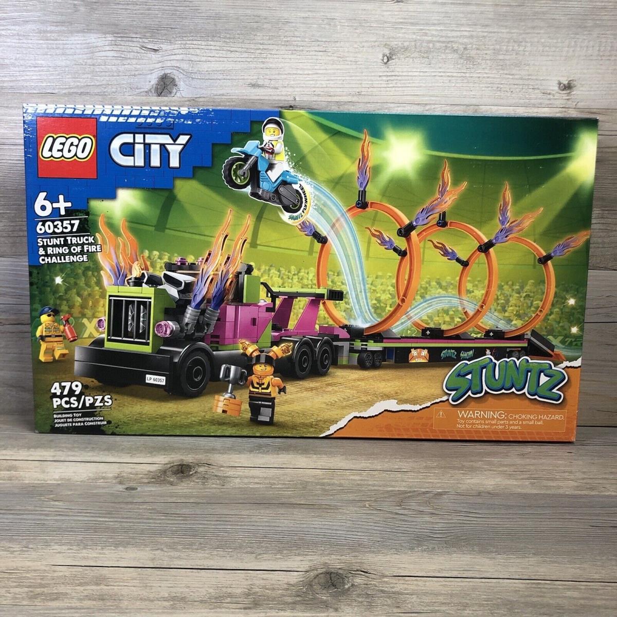 Lego City Stunt Truck Ring Of Fire Challenge Stuntz 60357 479 Pcs