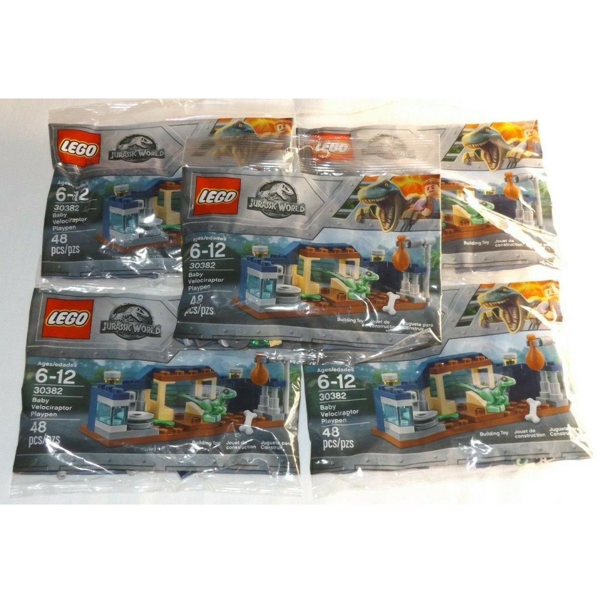 5x Lego 30382 Baby Velociraptor Playpen Jurassic World Polybag Dinosaur Dino