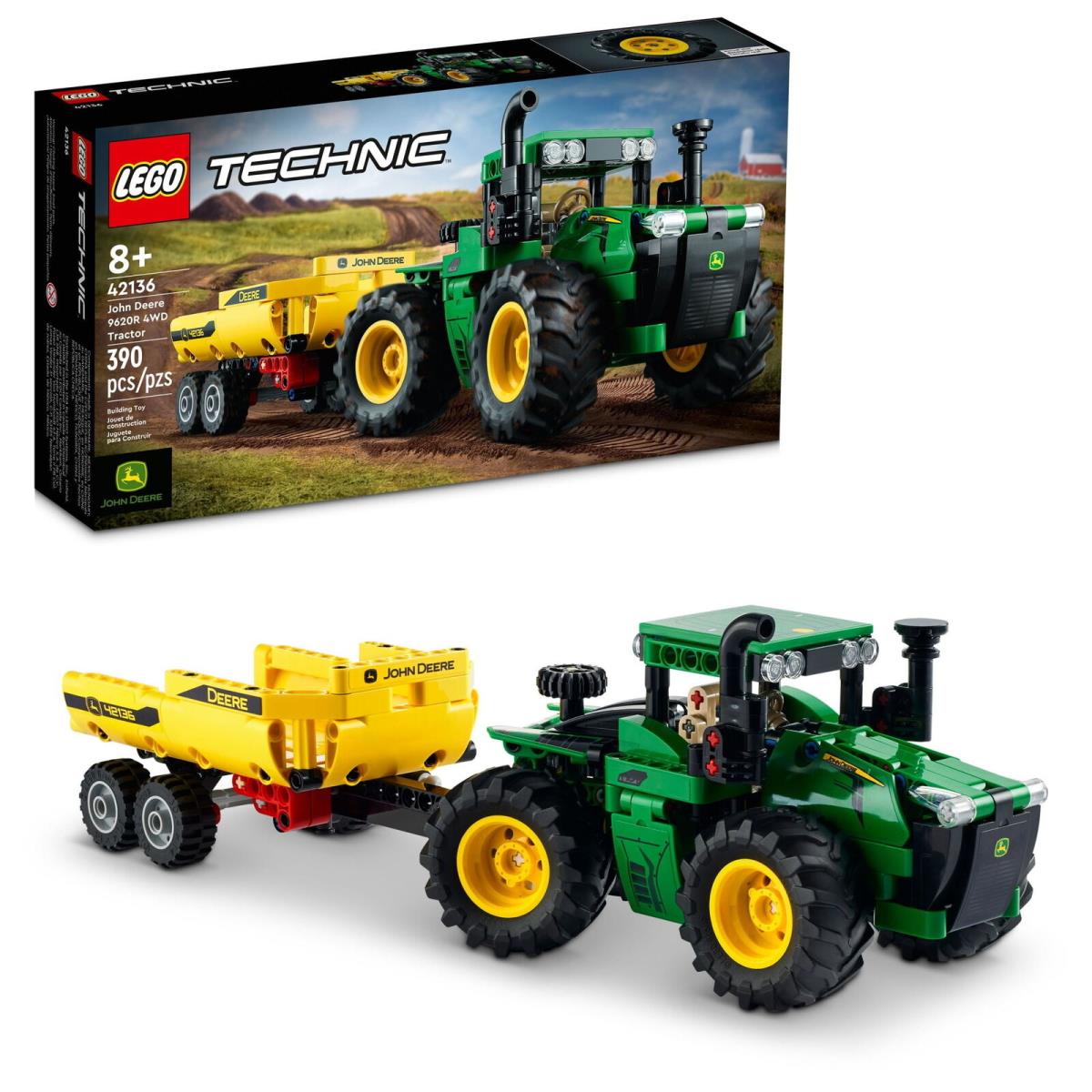 John Deere 9620R 4WD Tractor Building Set 42136 - 390 Pieces