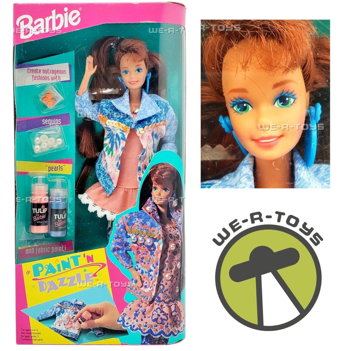 Barbie Paint N Dazzle Doll Redhead 1993 Mattel 10057