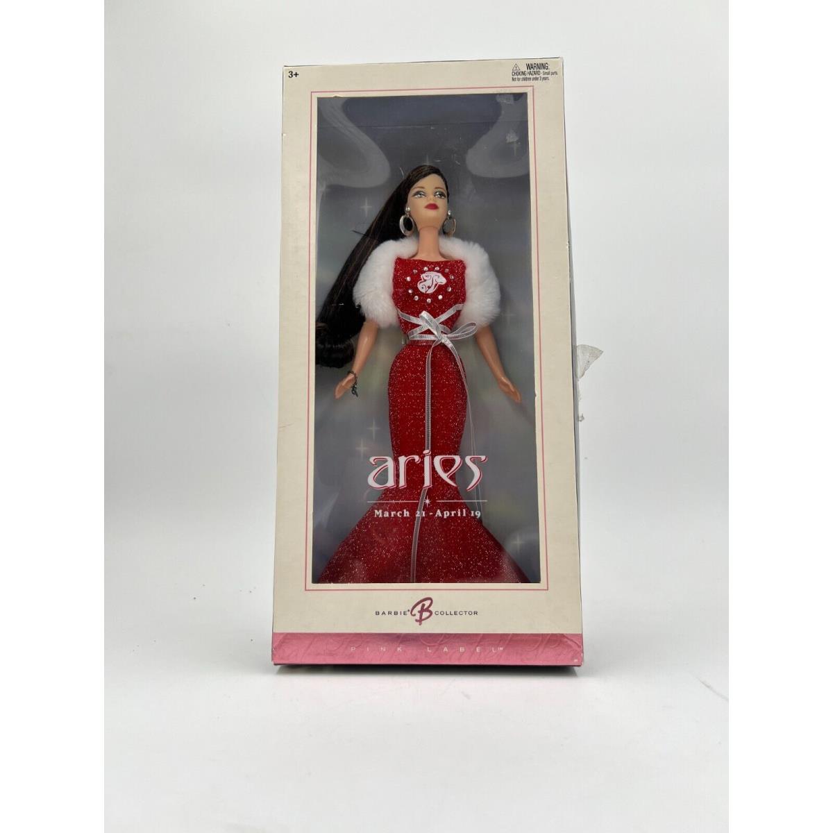 2004 Aries Barbie Doll The Zodiac Collection Mattel Dressed In Red Brunette